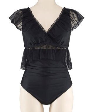 San-ai Resort（三愛水着楽園） 【San-ai Resort×PEACH　JOHNコラボ】【ナイスバディ水着】フリルワイヤービキニ　9M・11L　【San-ai Resort（サンアイリゾート）】 ブラック