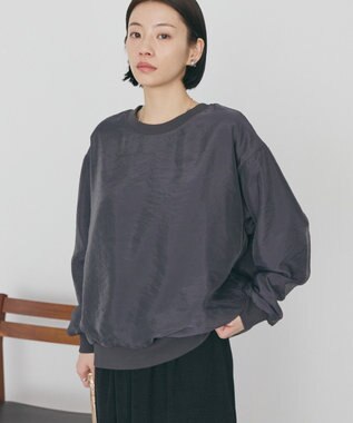 AMERICAN HOLIC オーガンジーレイヤードスウェットプルオーバー Charcoal Gray