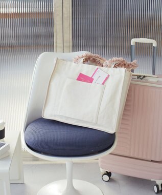 Maison de FLEUR ロゴ刺繍フリルハンドル帆布キャリーオンバッグ Pink