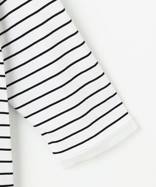 J.PRESS LADIES 【洗える】スムースジャージー ボーダー カットソー オフ×ブラック系