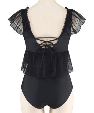 San-ai Resort（三愛水着楽園） 【San-ai Resort×PEACH　JOHNコラボ】【ナイスバディ水着】フリルワイヤービキニ　9M・11L　【San-ai Resort（サンアイリゾート）】 ブラック