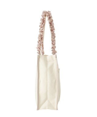 Maison de FLEUR ロゴ刺繍フリルハンドル帆布キャリーオンバッグ Pink