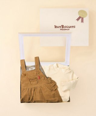 MIKI HOUSE HOT BISCUITS コーデュロイジャンパースカート＆Tシャツギフトセット【BOX付き】