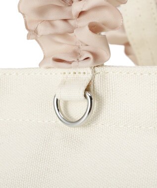 Maison de FLEUR ロゴ刺繍フリルハンドル帆布キャリーオンバッグ Pink