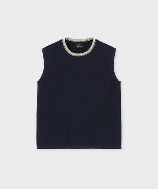 Paul Smith コントラストトリム ノースリーブニット ネイビー