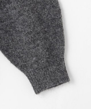 組曲 L へアリーヤーンボートネック ニット チャコールグレー系