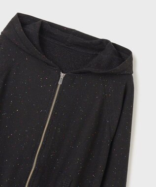 GRACE CONTINENTAL スパンコールニットパーカー ブラック