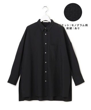 ICB 【3/6-3/22期間限定・受注生産】クリーンブロード シャツカスタマイズ 黒シャツ×ポケットモノグラム柄×刺繍あり