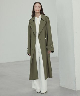 BEIGE， 【洗える】JASMINE / スタンドカラージップブラウス Ecru