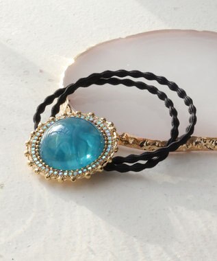 Tiaclasse ポイントカラーストーンゴム　 ターコイズ