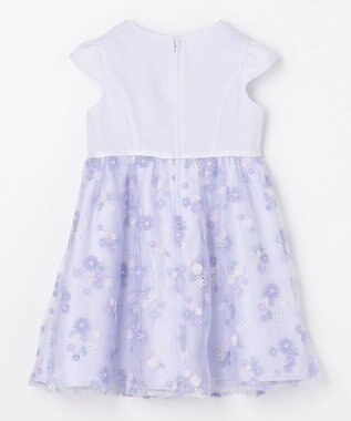 ANY KIDS 花柄刺繍ワンピース ラベンダー