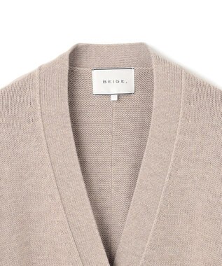 BEIGE， 【洗える】LEADER / フェイクレザーポケットオーバーサイズカーディガン Taupe