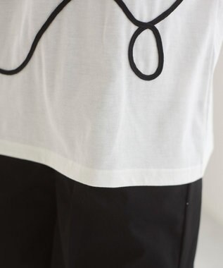 WEGO 【ANGIE VINTAGE】コード刺繍デザインTシャツ オフホワイト