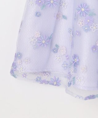 ANY KIDS 花柄刺繍ワンピース ラベンダー