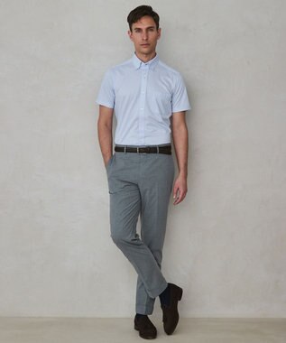 GOTAIRIKU 26年新作【吸汗速乾/接触冷感】ノードシールド BIZシャツ_スナップダウン サックスブルー系