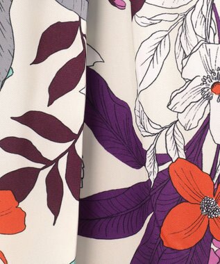 GRACE CONTINENTAL ボタニカルプリントワイドパンツ ベージュ