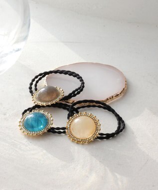 Tiaclasse ポイントカラーストーンゴム　 ターコイズ