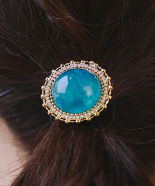 Tiaclasse ポイントカラーストーンゴム　 ターコイズ