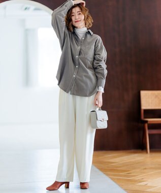 23区 S ナチュラルストレッチサキソニー バレル パンツ アイボリー系