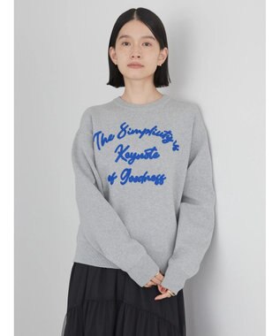 AMERICAN HOLIC サガラ刺繍ミラノリブニットプルオーバー Light Gray Mixture