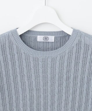 J.PRESS LADIES L 【洗える】 ギザマーセライズコットン ニット ダルブルー系