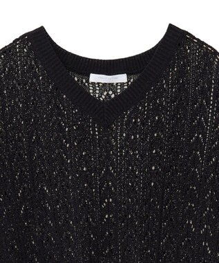 Green Parks 透かし編みニットチュニック Black