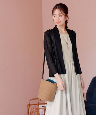 Tiaclasse L 【小倉優子さん着用・UVケア・接触冷感】ショートトッパーカーディガン ブラック