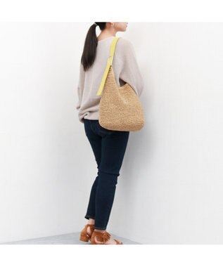 UNBILLION カシュカシュ cachecache / フリーハンドルクロッシェトートバッグ イエロー