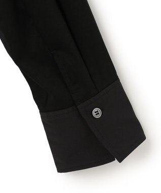 ICB 【洗える】 コンビネーションジャージー ピンタックカットソー ブラック系