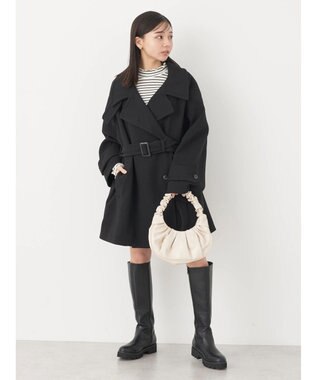 earth music&ecology ２ｗａｙカラーミドル丈コート Black