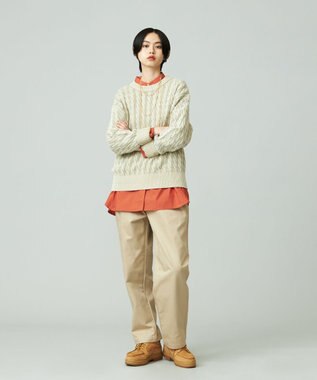 J.PRESS YORK STREET 【UNISEX】ピグメントコットン ケーブルニット ベージュ系