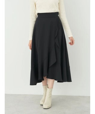 earth music&ecology ラッフルフリルイレヘムスカート Black