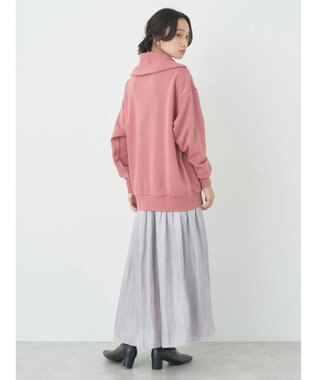 earth music&ecology Ｌｅｅ×ｅ．ｍ．ａ．ｅ．　ハーフジップ刺繍スウェット Pink