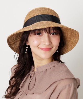 MOONBAT FURLA(フルラ) ペーパーブレードリボン巻きダウンハット サイズ調整可 ブラック