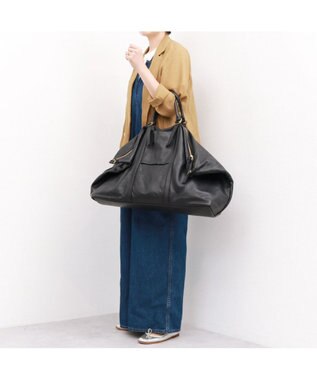 UNBILLION ペルケ perche / ガーメントレザー・サスティナブル2wayボストンL ブラック