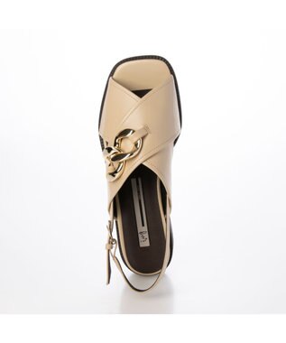 ing <ing>チェーンモチーフサンダル ライトベージュ