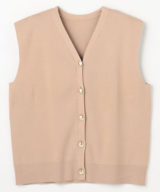 ANY メタルボタンニットベスト ベージュ