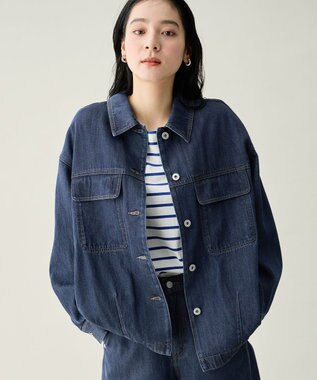 ANY L ミディデニムジャケット インディゴ