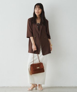 russet スエードフラップミニトートバッグ(CE-1722-WEB) Brown