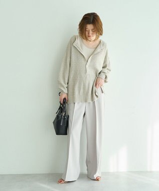 YECCA VECCA 2wayヘンリーネックルーズニット Beige