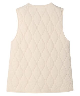 Green Parks ヒョウタンキルトミドル丈ベスト Ecru