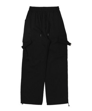 WEGO 【ウエストゴム】サイドベルトカーゴパンツ ブラック