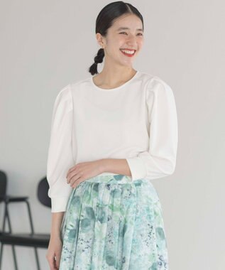 組曲 ライトアムンゼンジャージーバックリボン トップス アイボリー系