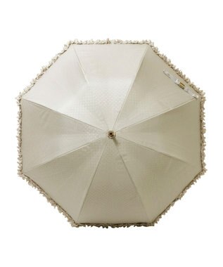 MOONBAT 【晴雨兼用日傘】LANVIN en Bleu (ランバン オン ブルー) 長傘 ドビーフリル 遮光 遮熱 UV ベージュ（無地）