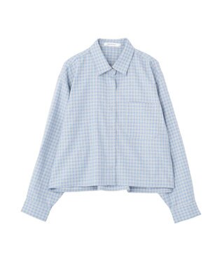 AMERICAN HOLIC ミニチェックショート丈シャツ Sax