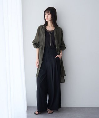 YECCA VECCA シアー2way袖バルーンチュニック Charcoal Gray