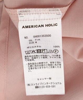 AMERICAN HOLIC 【イージーケア】シアーラウンドシャツ Pink