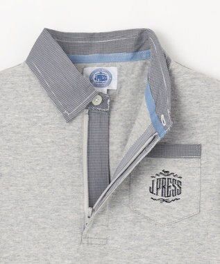 J.PRESS KIDS 【110-130cm】チェックカラー 半袖ポロシャツ グレー系
