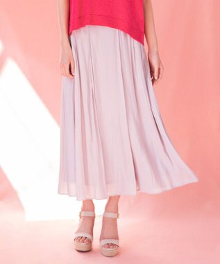 組曲 L 【大人気シリーズ】ギャザーライトデシン スカート ベージュ系