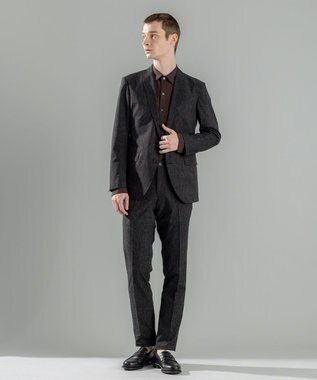 JOSEPH HOMME 新柄【洗える/ストレッチ/シワになりにくい/セットアップ対応可】クールドッツストレッチ テーパードパンツ / CITY ブラック系